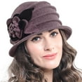 thumbnail image 3 of FADAACAI Cloche Hats for Women,Women's Winter Warm Wool Beret Beanie Cloche Bucket Hat 1920s 50s,Dress Hats for Women,Vintage Hats for Women Purple One Size Clearance！, 3 of 7