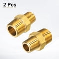 thumbnail image 3 of Uxcell 2pcs Adaptador de extensión de nipple de latón macho 3/8" NPT x 1/4" NPT, 3 of 6