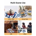 thumbnail image 2 of 13 Inch Round Placemats Set of 6, Blue White Moire Non Slip Heat Insulation PP Table Mats, Modern Abstract Art Washable Place Mats for Kitchen Dining Party Table Decor, 2 of 7