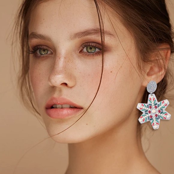 Christmas Earrings European And American Style Versatile Santa Christmas Stockings Snowflake Earrings Earrings For Women