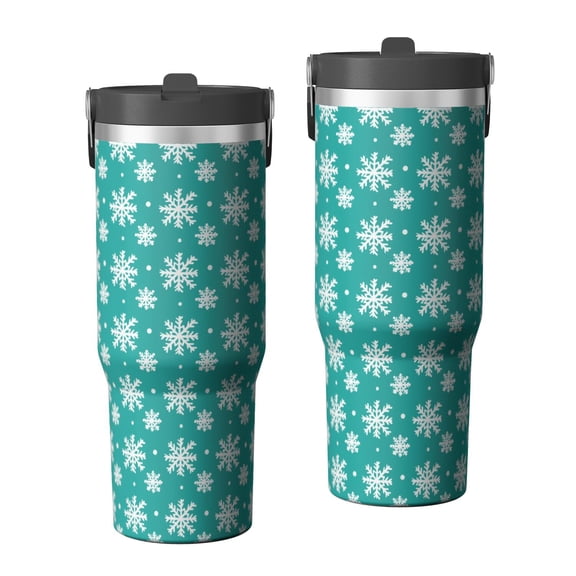 Christmas 30oz Handheld Travel Tumbler with Handle – Double Wall Stainless Steel Insulated Cup, Flip Straw Lid, Leak-Proof & BPA-Free for Hot and Cold Drinks – Durable Coffee & Juice Mug Black