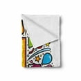 thumbnail image 2 of 1st Birthday Soft Flannel Fleece Throw Blanket, Cartoon Pop Art Style Celebration Theme Party with Cake and Balloons Print, Cozy Plush for Indoor and Outdoor Use, 60" x 80", Multicolor, by Ambesonne, 2 of 6