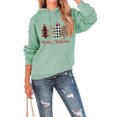 thumbnail image 1 of Sudadera con capucha navideña Mangas largas Patrón de árbol Tipo suelto Cómodo jersey con bolsillo frontal Verde XXL, 1 of 4