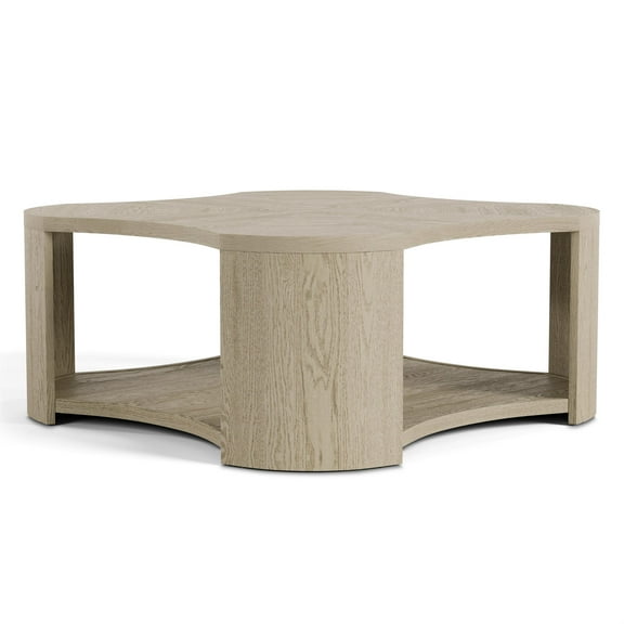Furniture of America Kurick Wood 1-Shelf Coffee Table with Casters in Oak