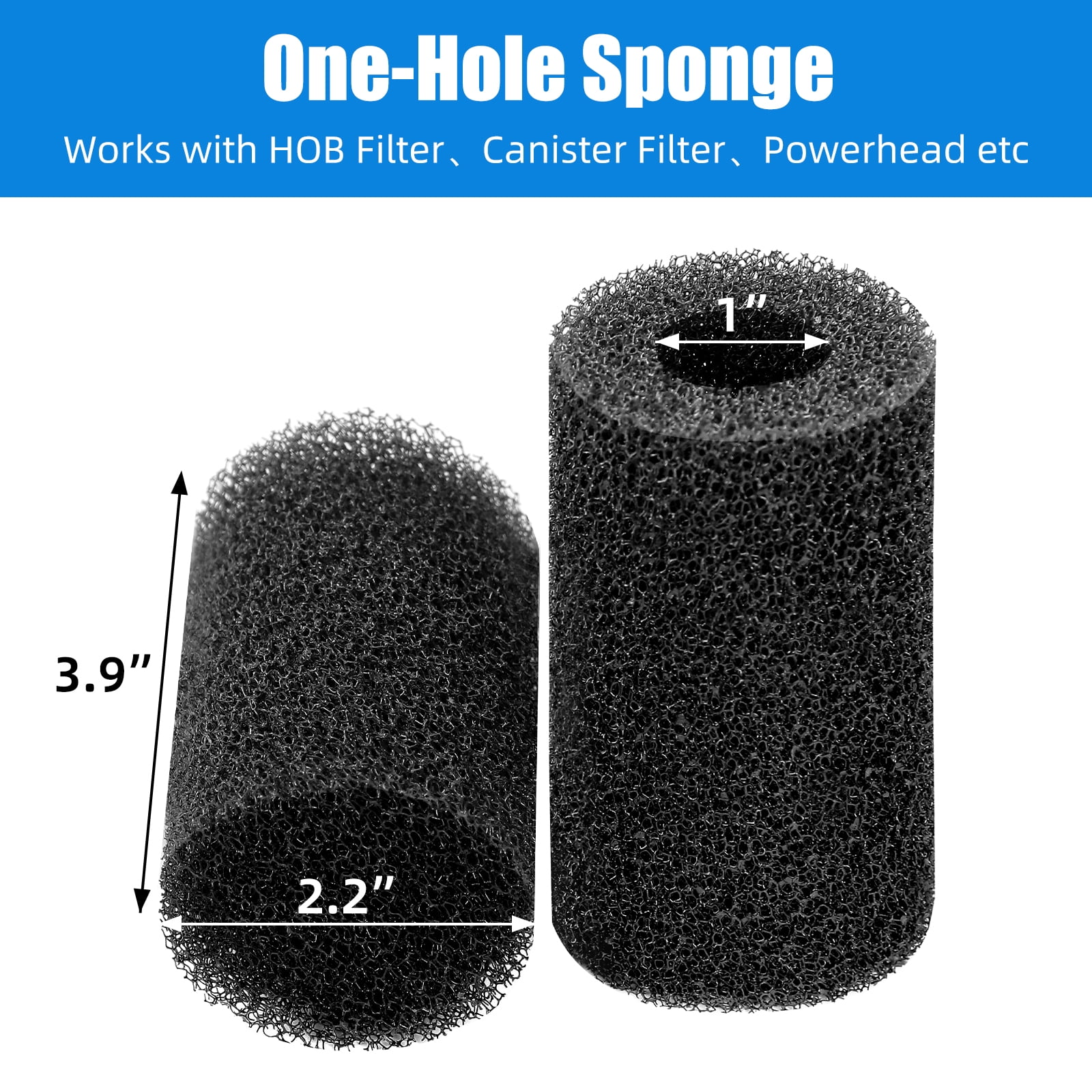 Aquaneat 12-Pack Pre-Filter Sponge for Aquarium Shrimp Fry Fish Tank Filter 1" Intake, Replacement Foam Cover