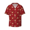 thumbnail image 4 of Salouo Christmas Deer B Pattern Cuban Collar Shirts for Men Button-Down Shirt Men's Short Sleeve Shirts Hawaiian Shirts Casual Shirts -Small, 4 of 6