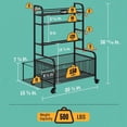 thumbnail image 5 of Yes4All Dumbbell Rack, Weight Rack for Home Gym, Sports Equipment Organizer for Dumbbells Kettlebells Yoga Mat Foam Roller and Balls, All in One Gym Workout Storage with Wheels and Hooks, Black, 5 of 7