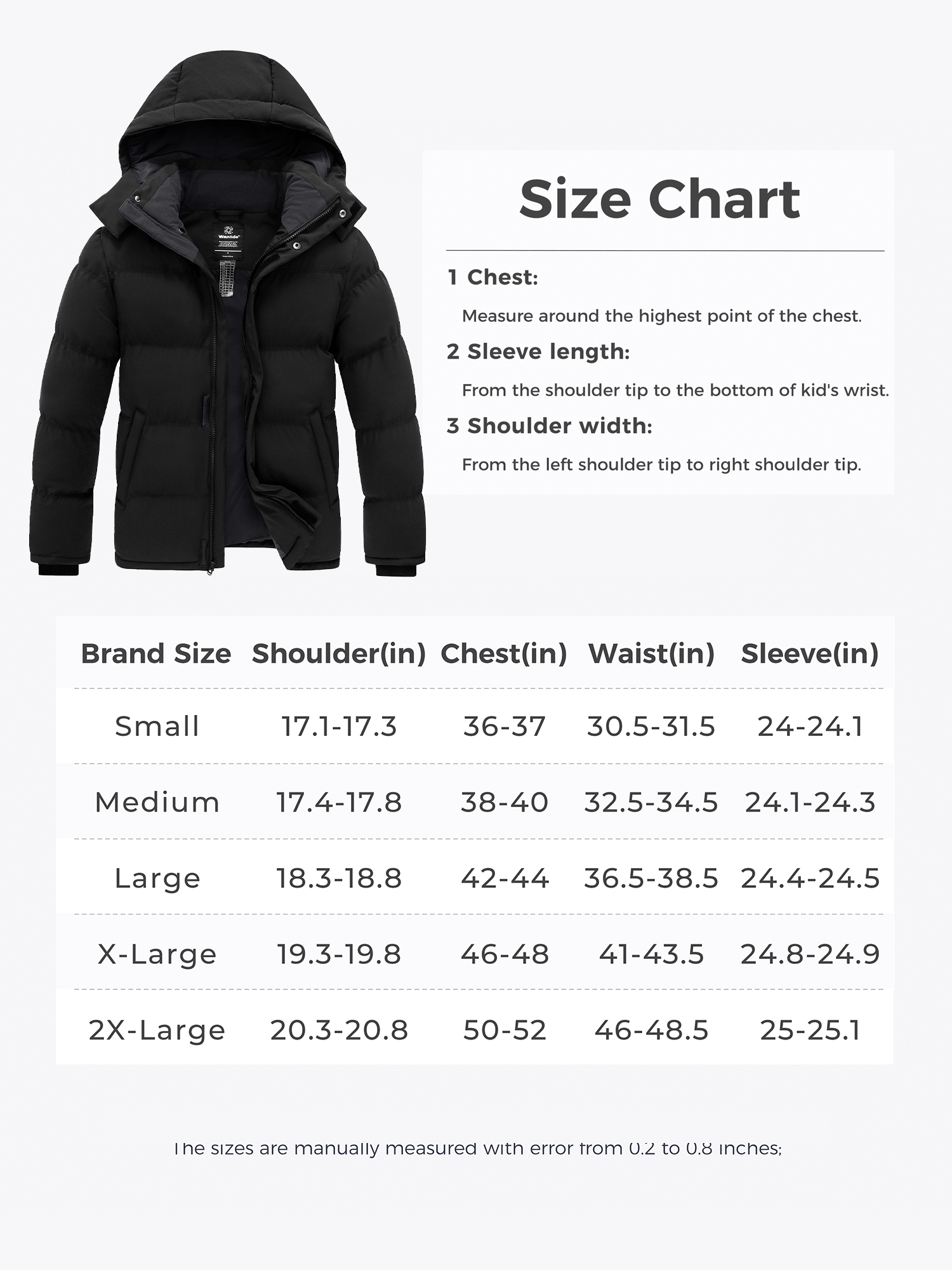 Wantdo Men's Heavyweight Puffer Jacket, Black photo 8