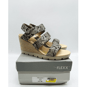The Flexx Women's Teak Snakeskin-Embossed Jack Free Spirit Leather Sandal, 6.5M