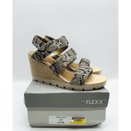 The Flexx Women's Teak Snakeskin-Embossed Jack Free Spirit Leather Sandal, 6.5M