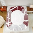 thumbnail image 5 of Manfei Abstract Circle Bed Sheets 4pcs, Gray Red Ombre King Sheets, Geometric Line Sheet Set, Luxury Bedroom Decor, 5 of 7