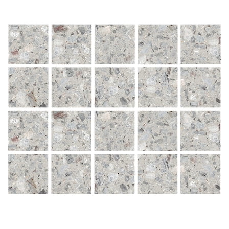 20Sheets Tile Stickers Decals 6x6in Gray Stone Marble Peel and Stick Vinyl Self Adhesive Waterproof Kitchen Tiles Bathroom Decor Wall Sticker