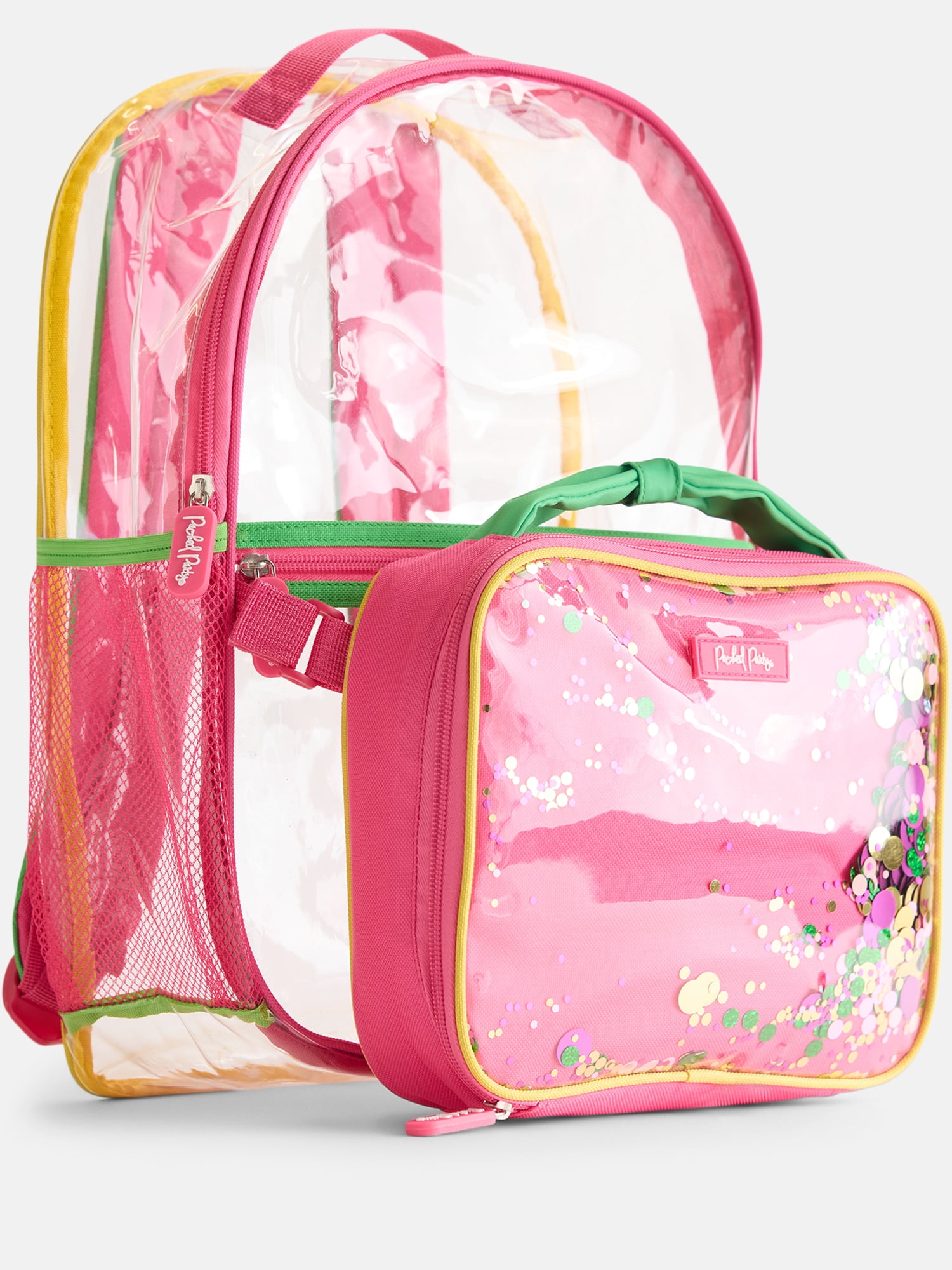 Packed Party Girls Confetti Clear Backpack and Lunch Box Set