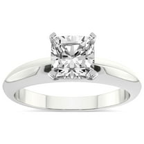 1 Carat IGI Certified Cushion Shape Lab Grown Diamond Engagement Ring | 14K White Gold |Eloise Solitaire Knife Edge Diamond Ring | FG-VS1-VS2 Quality Friendly Diamonds