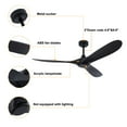 thumbnail image 5 of Ceiling Fan Light 52 inch 3 Black Blades LED Chandelier Lamp W/ Remote Control, 5 of 20