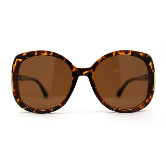 Womens Polarized Iconic Large Butterfly 90s Designer Style Sunglasses Tortoise Brown