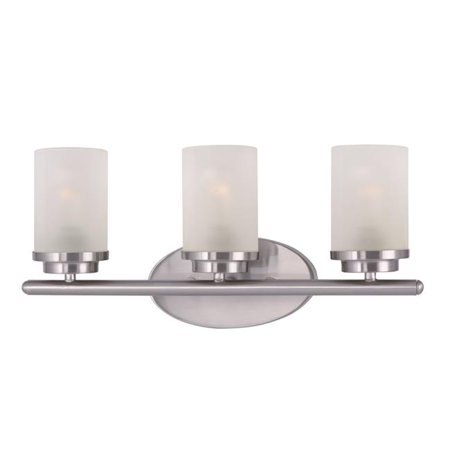 

9 x 19.25 in. Corona 3-Light Bath Vanity Satin Nickel
