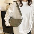 thumbnail image 3 of Bolso Hobo Sling para mujer bolso cruzado de nailon con bordado de dibujos animados bolso de media luna para mujer, 3 of 9