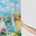 thumbnail image 3 of Patifu Flip Flops Flowers Summer Shower Curtain Set 100% Polyester Bathroom Curtain with Hooks 36"x72, 3 of 7