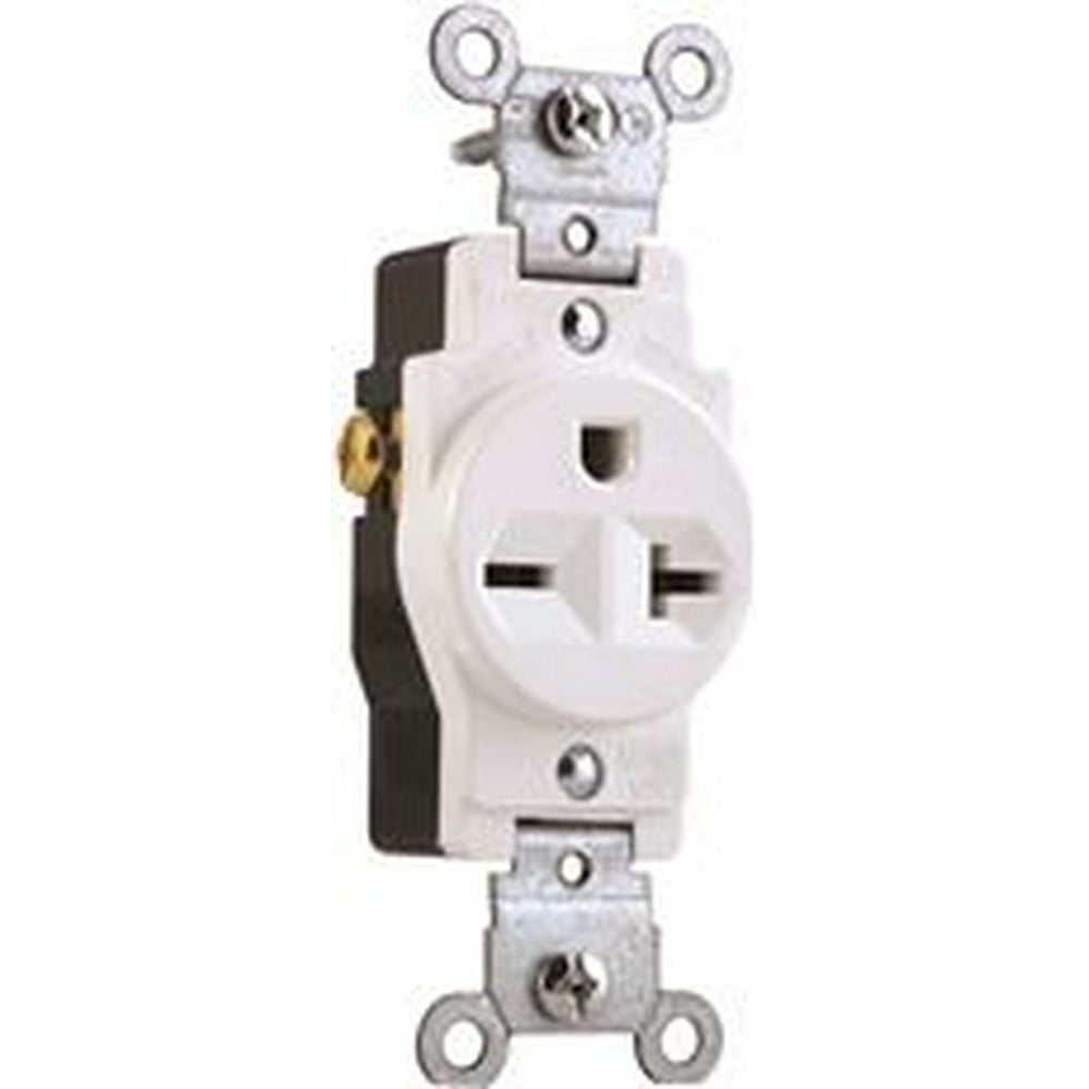 SINGLE RECEPTACLE COMMERCIAL GRADE NEMA 6 20R 250 VOLT 20 AMP single-receptacle-commercial-grade-nema-6-20r-250-volt-20-amp