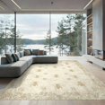 thumbnail image 2 of ODIKA 8'x10' Ultra-Soft Area Rug, Motif Scroll Border Honeycomb Distressed Boho Lattice Vintage Flowing Dynamic None Washable, Bare feet friendly, Silk-Touch for Bedroom, Under Sectional, 2 of 7