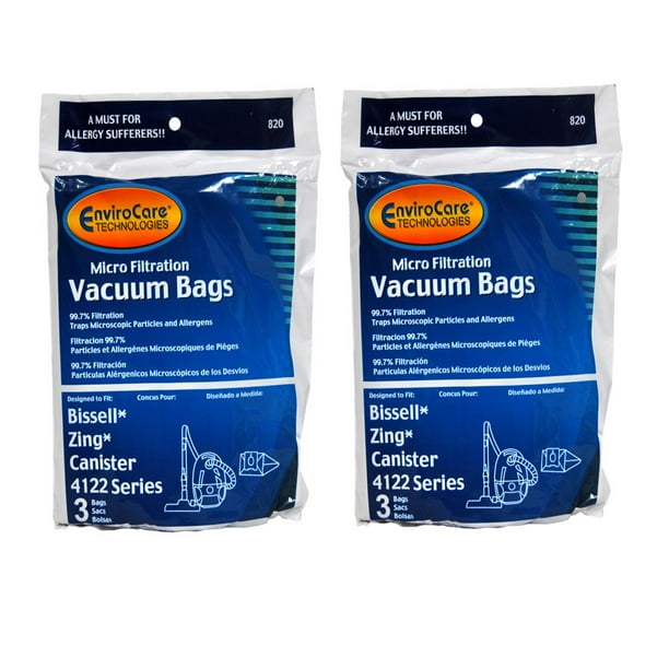 Bissell 4122 Zing Canister Vacuum Cleaner Paper Bags 6Pk 820