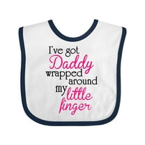 Inktastic I've Got Daddy Wrapped Around My Little Finger Girls Baby Bib