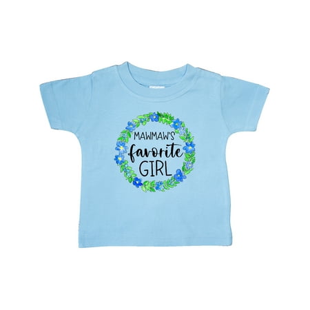 

Inktastic Mawmaw s Favorite Girl Blue Flower Wreath Gift Baby Girl T-Shirt