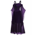 thumbnail image 4 of Plus Size Women's Butterfly Sleeve Gothic Costume Dress Retro Tank Top-Style1 Dark blue-M, 4 of 7