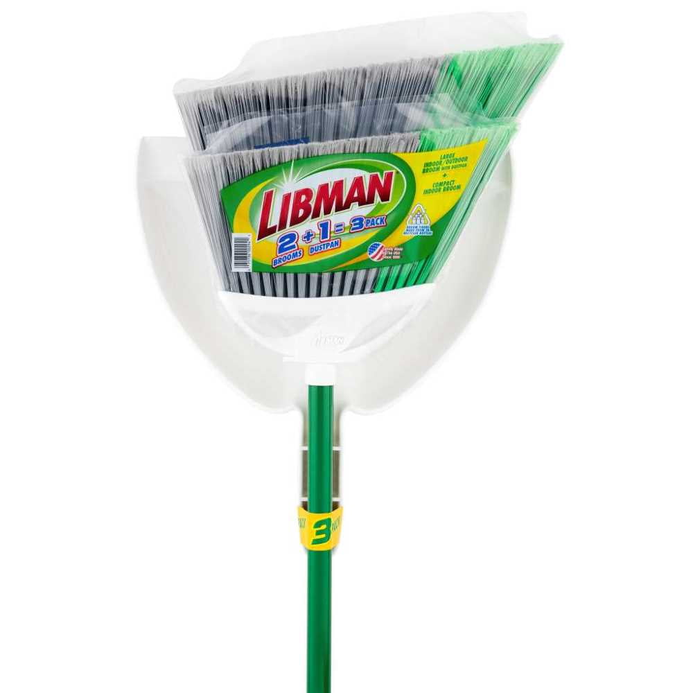 Pack of 4 Libman 206 Precision Angle Broom with Dustpan 