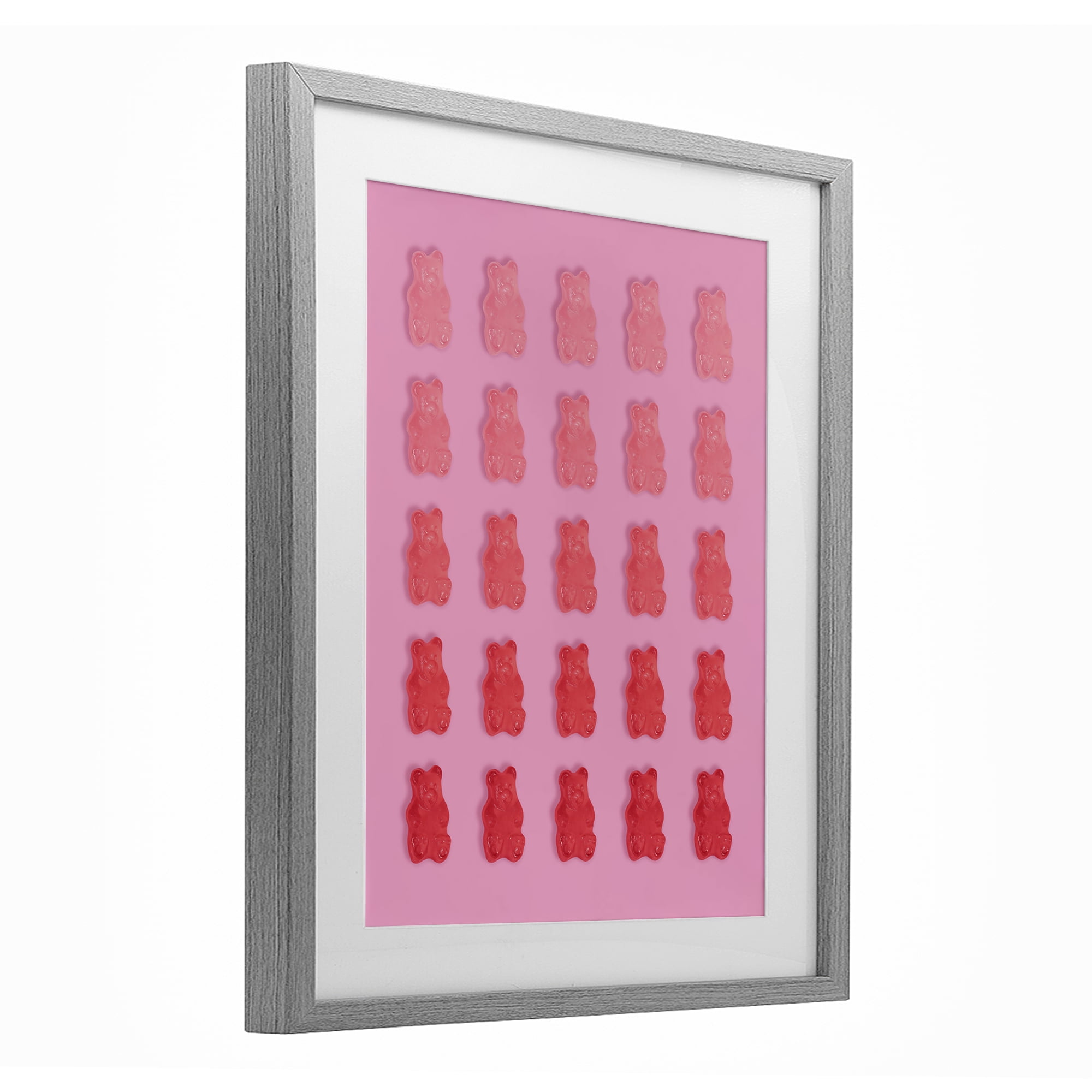 Stupell Industries Pink & Red Bear Gradient Gray Framed Print Under Glass, design by LISH Creative
