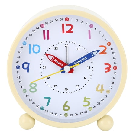 Easy To Use Learning Alarm Clock For Kids No Ticking Sounds With Night Light