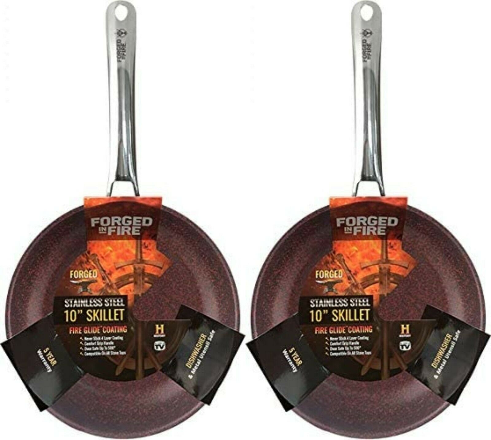 in Fire Frying Pan 10" Stainless Steel Non Stick Skillet