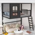 thumbnail image 3 of Loft loft sábana elevada superior e inferior escritorio inferior vacío casa en el árbol de hierro forjado castillo marco de acero para niños, 3 of 3