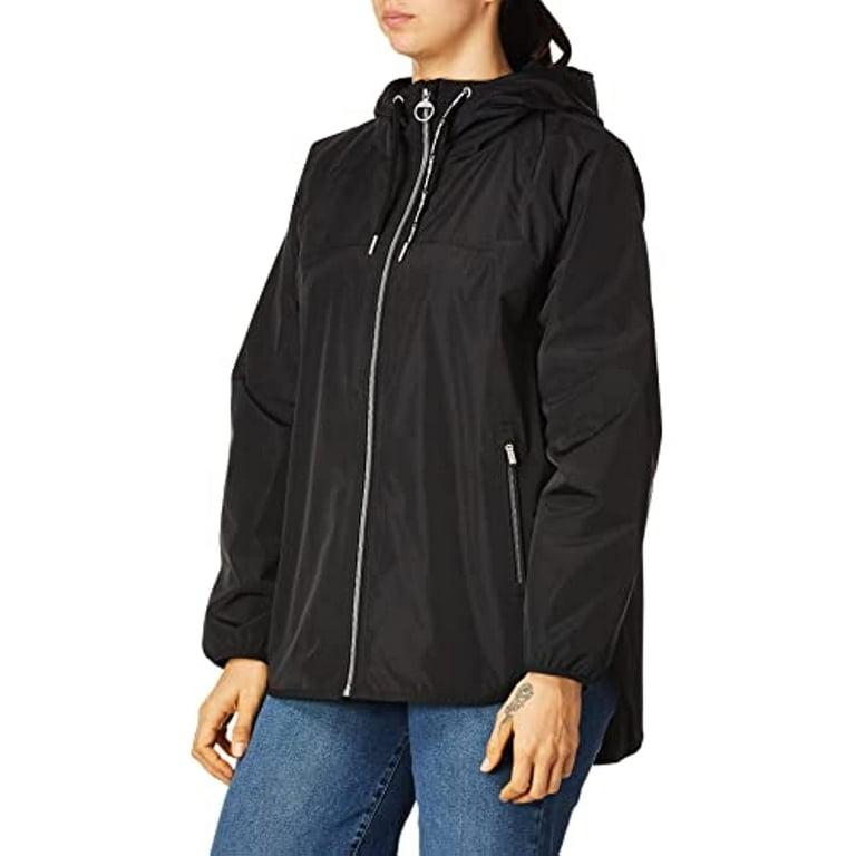 99 Calvin Klein Premium Performance Water Repellent Hooded Jacket Black Size XS