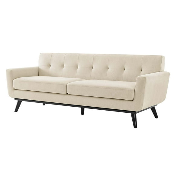 Sofa, Beige, Fabric, Modern Contemporary, Mid Century Living Hotel Lounge Cafe Lobby