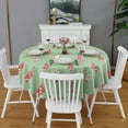thumbnail image 2 of Green Christmas Tree Pattern Round Tablecloth 60"x60",Wrinkle Wipeable Table Cloth for Kitchen Dining Room Picnic Patio Party, 2 of 6