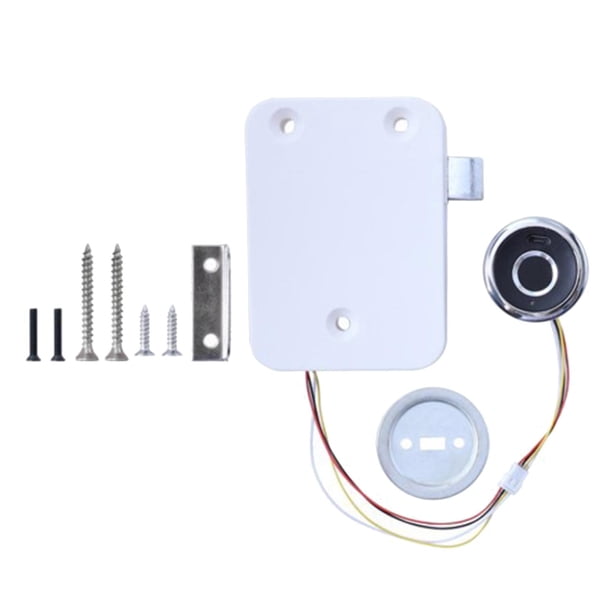 Cerradura de cajón con huella dactilar, carga USB, cerradura de huella dactilar electrónica inteligente biométrica Blanco