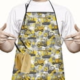 thumbnail image 2 of Construction Vehicles Paint Splatters Apron-Garden Aprons for Women with Pockets-Cotton Linen Waterproof Kitchen Cooking Gardening Aprons Adjustable for Kitchen,Cooking,BBQ and Salon 33x27 Inch, 2 of 7