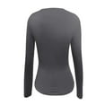 thumbnail image 3 of T-shirt Décontracté Uni à Manches Longues pour Femme, Coupe Ajustée, Chandail à Enfiler, Chandail de Base, Haut d'Automne, 3 of 4