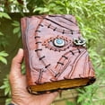 thumbnail image 3 of Hocus Pocus Leather Journal Blank Spell Book of Shadows with Lock Clasp Prop Vintage Notebook Journals Bound Witchcraft Wiccan Grimoire Witch Magic Eye Sketchbook Drawing Writing Diary (HOCUS POCUS), 3 of 5
