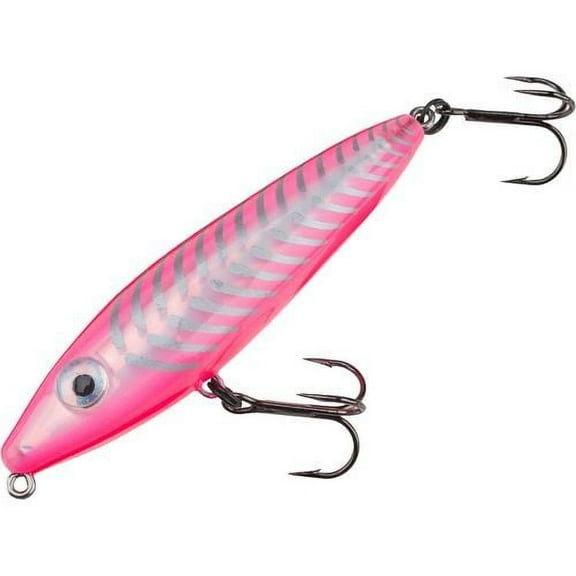 MirrOlure Topwater Glide Bait, Hot Pink/Silver