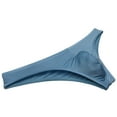 thumbnail image 3 of Men's Mini Briefs Shiny Spandex Underwear Lining Stretchy Sexy Micro Boxer Pouch Bikini Bodywear Gray Blue-XL, 3 of 3
