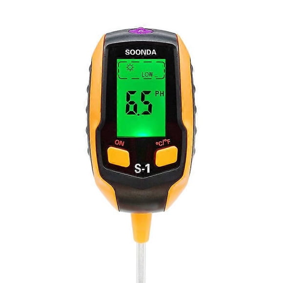Soil PH Meter,4 in 1 Digital Soil PH Tester,Soil Moisture-Light-pH-Temperature Tester