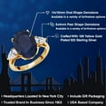 thumbnail image 2 of Gem Stone King 18K Yellow Gold Plated Silver Blue Sapphire and Lab Grown Diamond Engagement Ring for Women | 7.27 Cttw | Oval 14X10MM | Gemstone September Birthstone | Size 8, 2 of 6