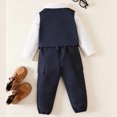 thumbnail image 3 of WXFAZCVU Baby Boy Clothes Toddler Gentleman Outfit Formal Dress Tops and Pants Set Party Wedding Wear Size 9-12 Months, 3 of 4