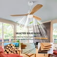 thumbnail image 6 of Electric Fans Hot sales 52 Inch Modern Ceiling Fan With 3 Color Dimmable 3 Solide Wood Blades Remote Control Reversible DC Motor With Led Light,Ceiling Fans, 6 of 14