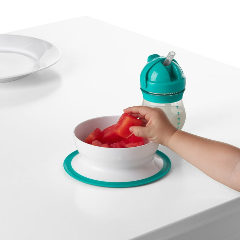 Magic Stay-put Baby Bowl & Spoon Set in Charming Teal