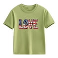 thumbnail image 4 of Jinhomg Kids 4Th of July Shirt Trendy American Flag Graphic Tees Casual Comfy Short Sleeve Crew Neck Patriotic Tops Boys Girls Holiday Gifts Green 110, 4 of 8