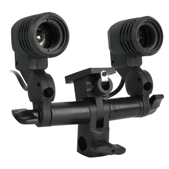 Domqga Studio /Double E27 AC Socket Umbrella Bracket Flash Lamp Bulb Holder